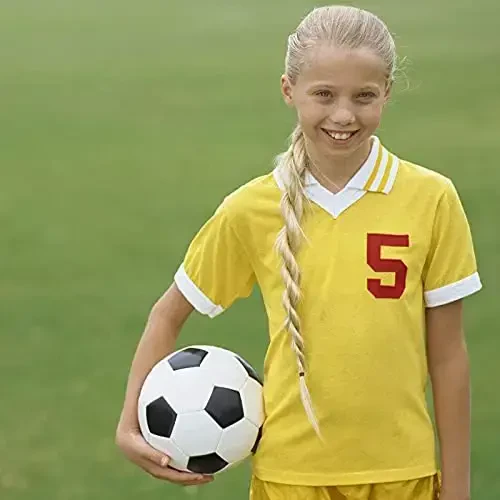 Futbol to'pi 2,3,4,5 o'lchamlari nasos ignasi bilan klassik oq qora qalinroq PU zich to'qilgan yosh o'g'il bolalar ligasi o'yini mashg'ulotlari amaliyoti yoki sovg'a uchun mos - 4