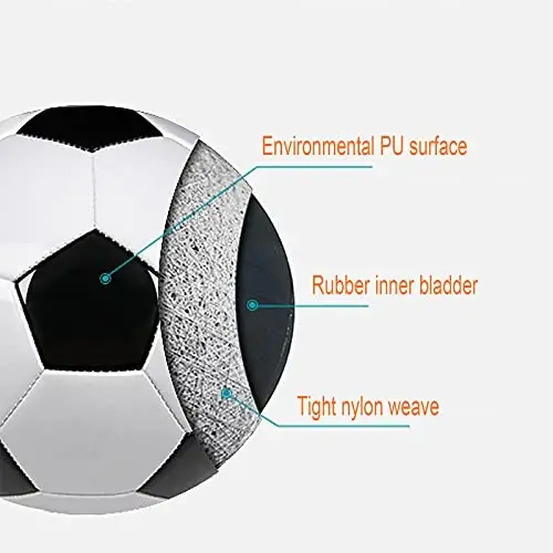Futbol to'pi o'lchami 2,3,4,5 nasos ignasi bilan klassik oq qora qalinroq PU zich to'qilgan yosh o'g'il bolalar ligasi o'yini mashg'ulotlari yoki sovg'a uchun mos - SPDTECH (1)