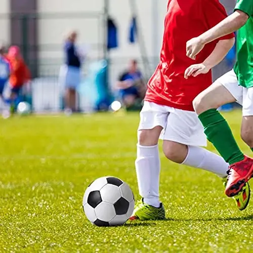 Futbol to'pi o'lchami 2,3,4,5 nasos ignasi bilan klassik oq qora qalinroq PU zich to'qilgan yosh o'g'il bolalar ligasi o'yini mashg'ulotlari yoki sovg'a uchun mos - 4