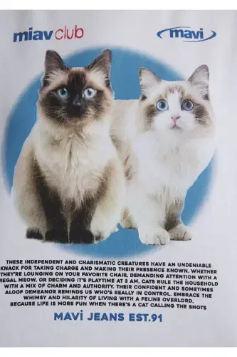 Футболка белая с принтом кошки, укороченная / короткая 161309 - 7