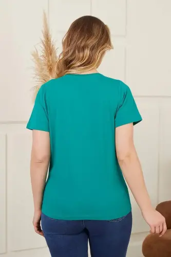 Футболка Benetton большого размера с круглым вырезом - 5