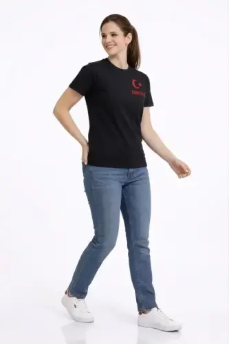 Футболка болельщика с принтом «Звезда и полумесяц» Турция — Черная - 3