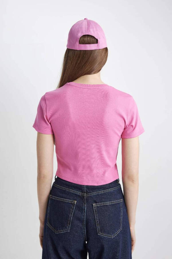 Футболка Coool Fitted Ribana с коротким рукавом Розовая - 9