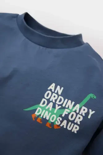 Футболка для мальчика с длинными рукавами, круглым вырезом и принтом E3659A525SP - 2