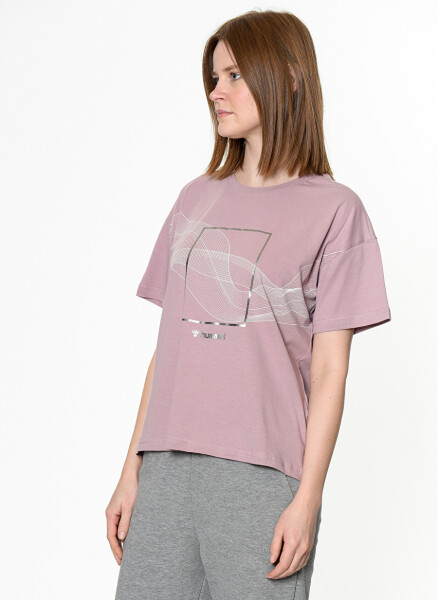 Футболка Hummel DIGNA T-Shirt S/S TEE фиолетовая женская - 4