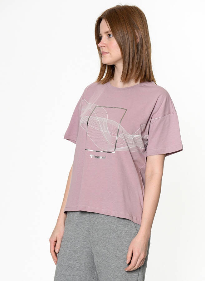 Футболка Hummel DIGNA T-Shirt S/S TEE фиолетовая женская - 4