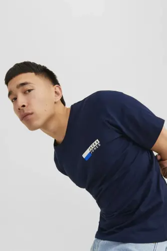Футболка JJECORP LOGO TEE PLAY SS O-NECK NOOS СИНИЙ - 4