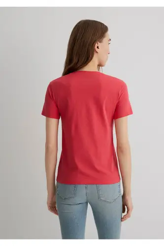 Футболка красная с принтом велосипеда Slim Fit / узкого кроя - 4