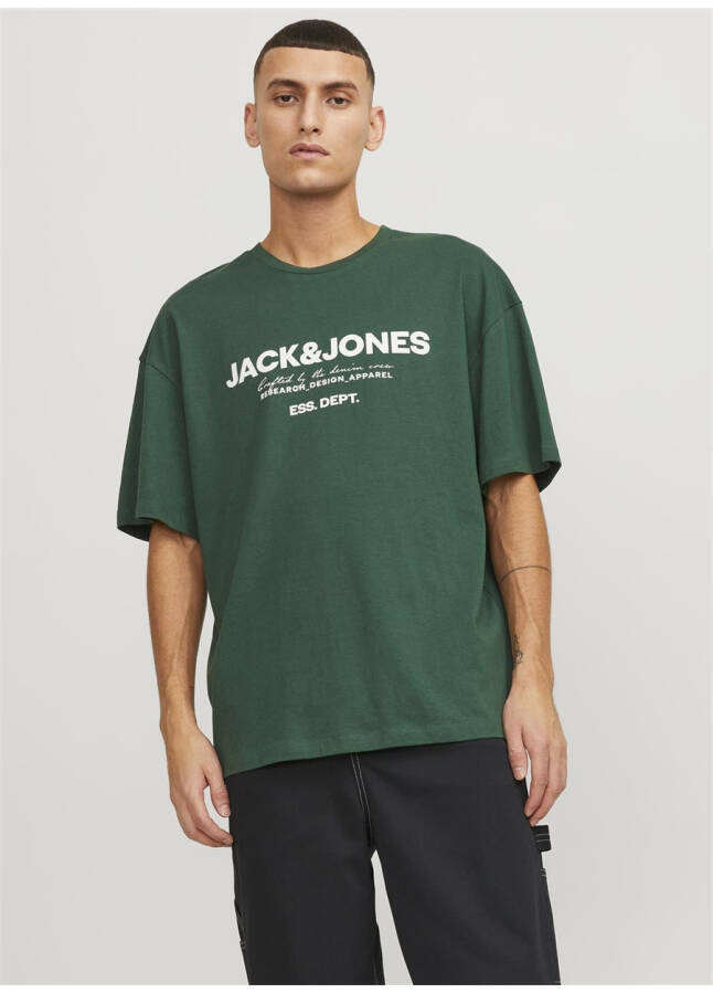 Футболка мужская Jack & Jones с круглым вырезом зеленого цвета JJGALE TEE SS O-NECK LN - 11