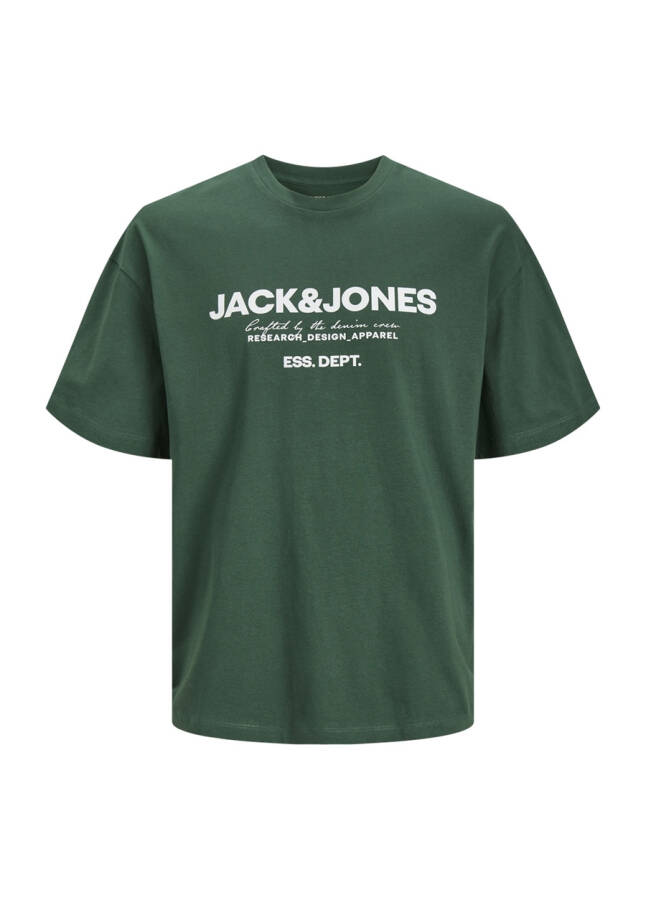 Футболка мужская Jack & Jones с круглым вырезом зеленого цвета JJGALE TEE SS O-NECK LN - 15