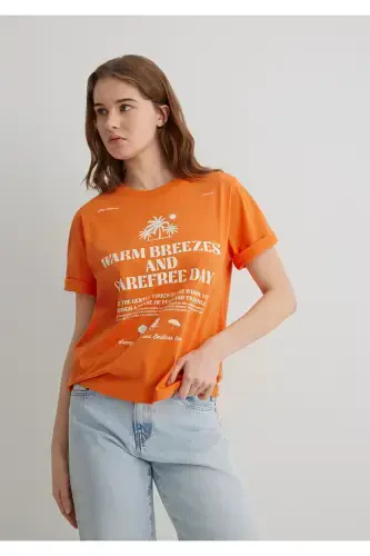Футболка оранжевая с принтом Regular Fit / Стандартный крой - MAVI (1)