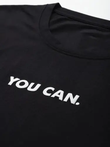 Футболка оверсайз с принтом - Черный - 4