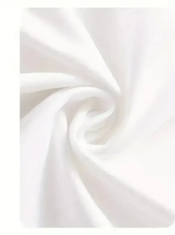 Футболка оверсайз с принтом и круглым вырезом - белая - 3