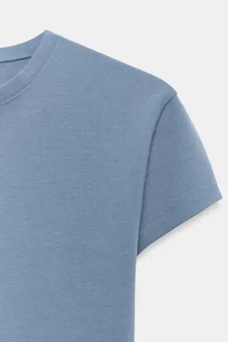ФУТБОЛКА С КОРОТКИМ РУКАВОМ SLIM FIT-Голубоватый - 7