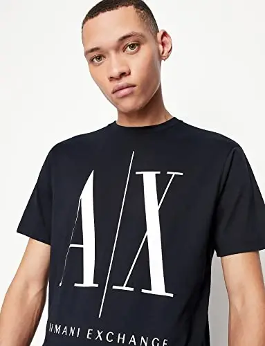 Футболка с круглым вырезом и крупным логотипом Armani Exchange в стиле 90-х. - CREWNECK (1)