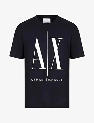 Футболка с круглым вырезом, с большим логотипом Armani Exchange из 90-х. - 6