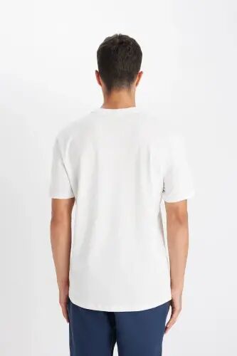 Футболка с круглым вырезом Slim Fit Премиум Качество Basic с коротким рукавом из хлопка Белый - 4