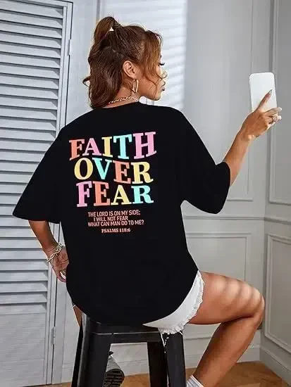 Футболка с принтом и круглым вырезом - Черный - 4