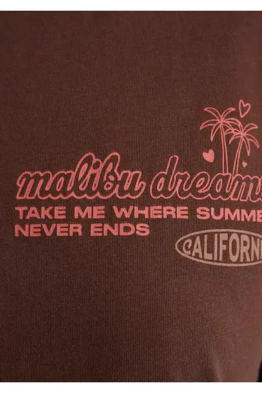Футболка с принтом коричневого цвета Loose Fit / Большой комфорт - 8