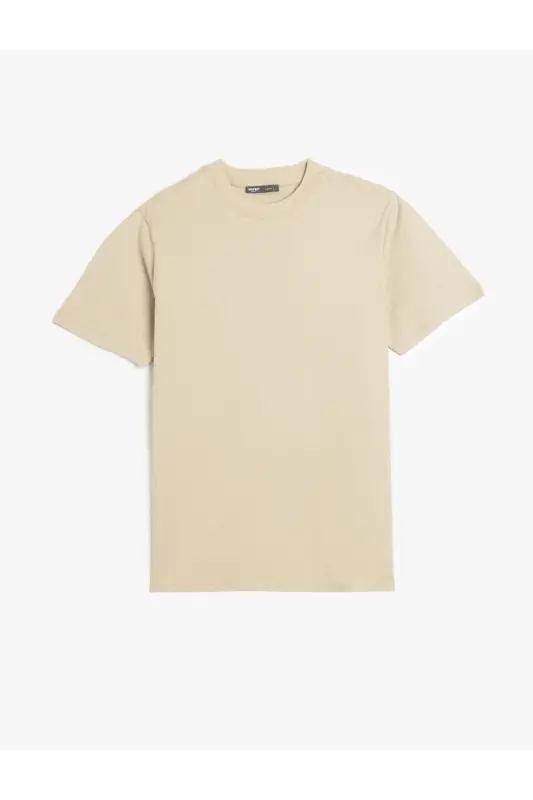 Футболка Slim Fit с короткими рукавами из хлопка с круглым вырезом - 1