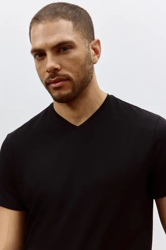 Футболка Slim Fit с V-образным вырезом - 3