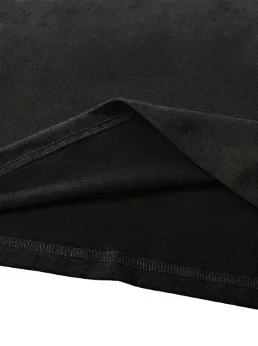 Футболка унисекс оверсайз черная с принтом бантика - черная - 3