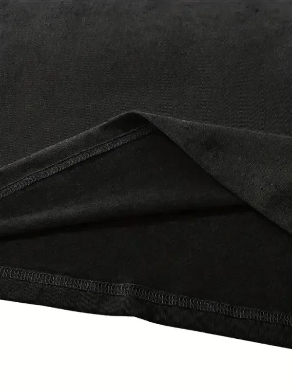 Футболка унисекс оверсайз черная с принтом бантика - черная - 3