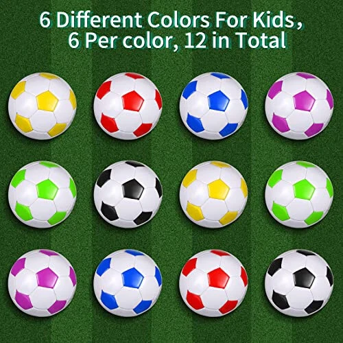 Футбольный мяч HyDren 12 штук в комплекте с насосом Официальный размер Футбольный мяч для игры в помещении на улице Тренировка Практика Назад в школу Спортивный подарок для детей подростков взрослых (Многоцветный, размер 5) - 4
