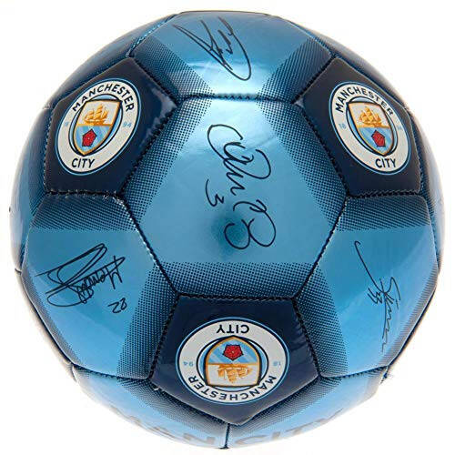 Футбольный мяч Manchester City FC Signature (Один размер) (Небесно-голубой) - 3