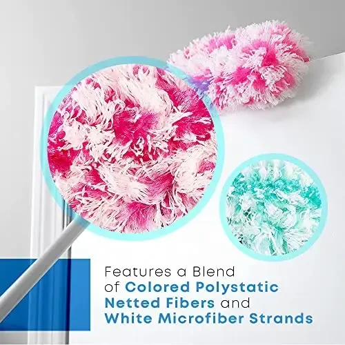Fuzzy Fan Duster (Pink) + 808 Handle - 3