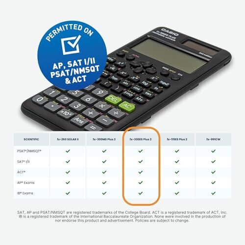 Casio fx-300ES Plus 2nd Edition – Standard Scientific Calculator | 262 Functions, Natural Textbook Display℠ | Ideal for Middle School, High School Math, Statistics & Algebra | Black - 5