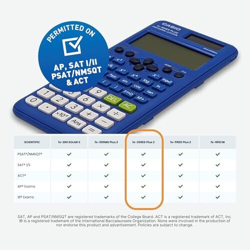 Casio fx-300ES Plus 2nd Edition – Standard Scientific Calculator | 262 Functions, Natural Textbook Display℠ | Ideal for Middle School, High School Math, Statistics & Algebra | Blue - 5