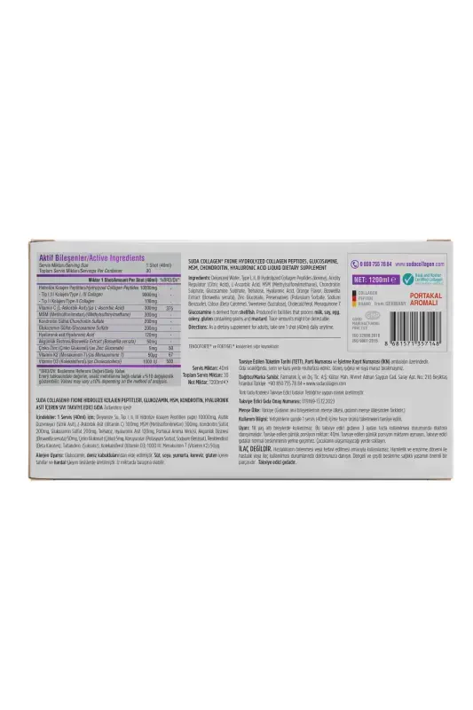 Fxone Shot Apelsin 40mlx30 Shot (( Kollagen - MSM - Glyukozamin - Xondroitin - Oq tozaq daraxti ekstrakti) - 3