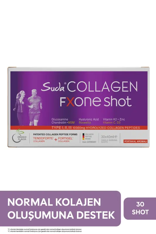 Fxone Shot Apelsin 40mlx30 Shot (( Kollagen - MSM - Glyukozamin - Xondroitin - Oq tozaq daraxti ekstrakti) - SUDA COLLAGEN