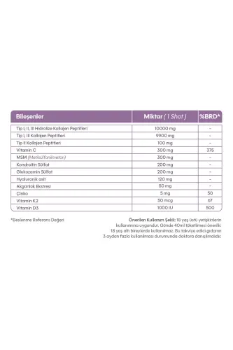 Fxone Shot Apelsin 40mlx30 Shot (( Kollagen - MSM - Glyukozamin - Xondroitin - Oq tozaq daraxti ekstrakti) - SUDA COLLAGEN (1)