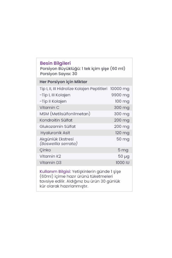 Fxone Shot Portakal 40mlx30 Şot (( Kolajen - MSM - Glukozamin - Kondroitin - Akgünlük Ekstresi) - 10