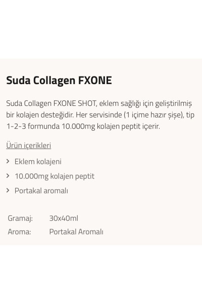 Fxone Shot Portakal 40mlx30 Şot (( Kolajen - MSM - Glukozamin - Kondroitin - Akgünlük Ekstresi) - 4