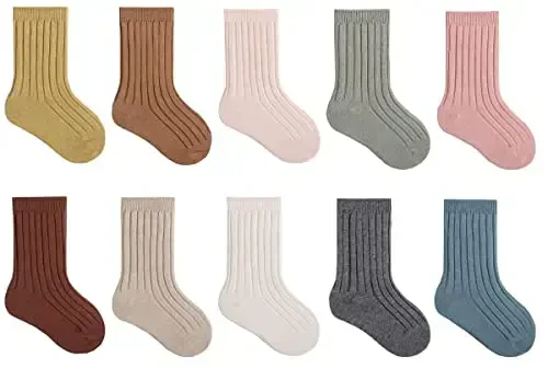 FYLuoke Baby Girls Boys Socks Unisex-Baby Infant Cotton Crew Socks for Skid Toddler Ankle Socks Set - MODAZONE