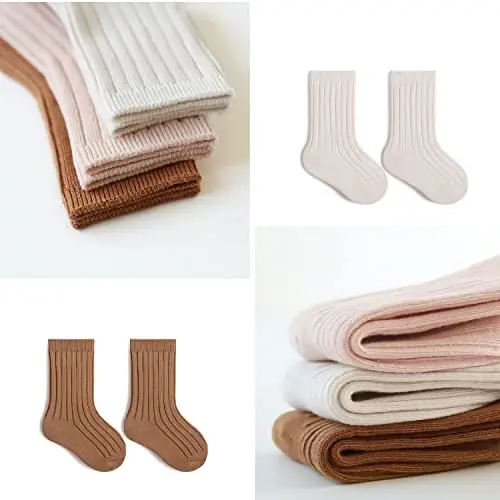 FYLuoke Baby Girls Boys Socks Unisex-Baby Infant Cotton Crew Socks for Skid Toddler Ankle Socks Set - 3