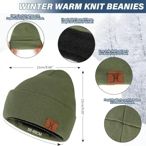 FZ FANTASTIC ZONE Winter Beanie Hats Scarf Touchscreen Gloves for Men Women | Men's Skullies & Beanies Caps Knit Warm Thick Thermal Neck Warmer Infinity Scarves Snow Ski Gloves for Men Cold Weather Gifts - FZ (1)