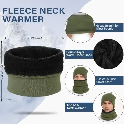 FZ FANTASTIC ZONE Winter Beanie Hats Scarf Touchscreen Gloves for Men Women | Men's Skullies & Beanies Caps Knit Warm Thick Thermal Neck Warmer Infinity Scarves Snow Ski Gloves for Men Cold Weather Gifts - 3
