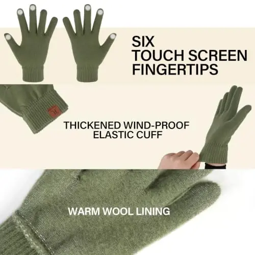 FZ FANTASTIC ZONE Winter Beanie Hats Scarf Touchscreen Gloves for Men Women | Men's Skullies & Beanies Caps Knit Warm Thick Thermal Neck Warmer Infinity Scarves Snow Ski Gloves for Men Cold Weather Gifts - 5