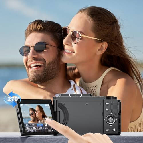 G-Anica Dijital Kamera, Fotoğrafçılık için 5K ve 12X Optik Kameralar, YouTube için 48MP Vlogging Kamerası, Video Kamera, WiFi ve HDMI Çıkışı, 32GB SD Kart (2 Pil) - 5