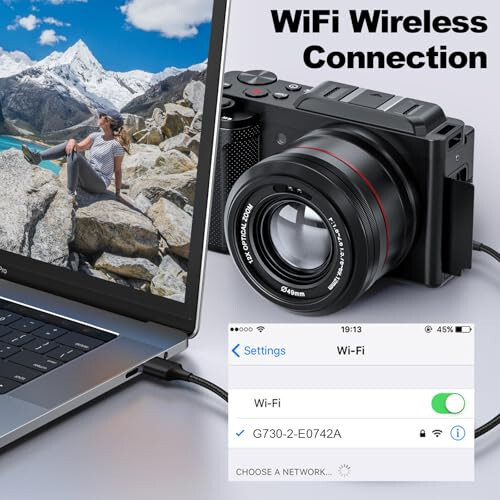 G-Anica Dijital Kamera, Fotoğrafçılık için 5K ve 12X Optik Kameralar, YouTube için 48MP Vlogging Kamerası, Video Kamera, WiFi ve HDMI Çıkışı, 32GB SD Kart (2 Pil) - 7