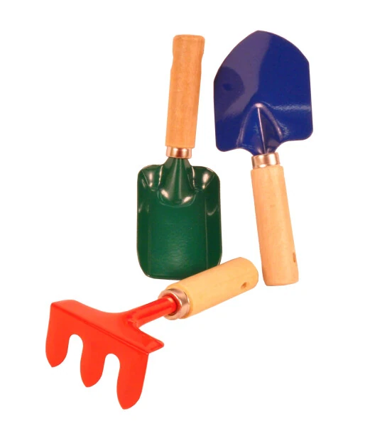 G & F Kids Garden Tools, Tote Canvas & Hand Material Rake & Shovel Trowel, Colour Green, 1 Pack - 14