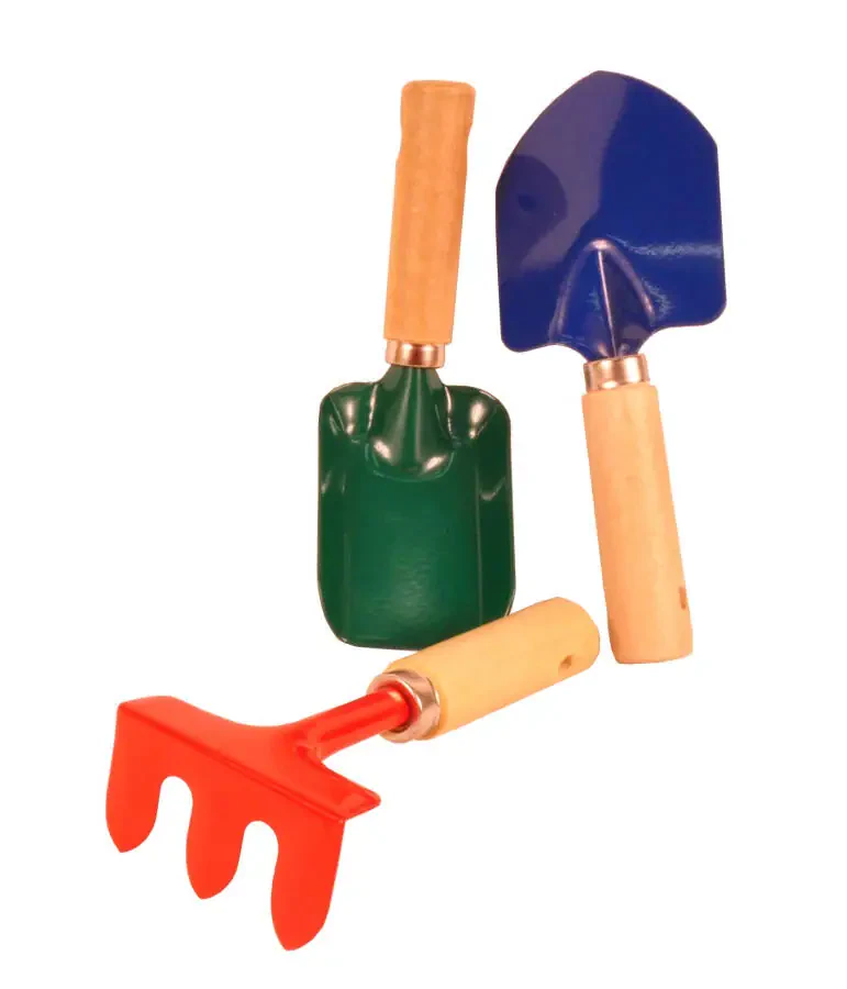 G & F Kids Garden Tools, Tote Canvas & Hand Material Rake & Shovel Trowel, Colour Green, 1 Pack - 14
