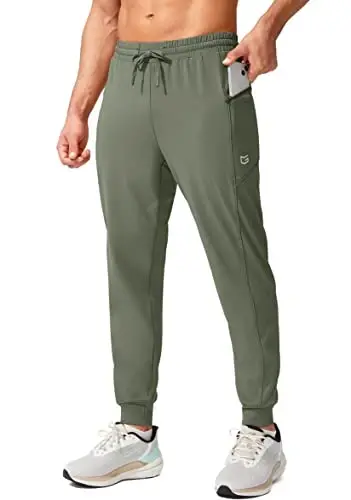 G Gradual Men's Joggers Pants with Zipper Pockets Stretch Athletic Sweatpants for Men Workout Jogging Running 