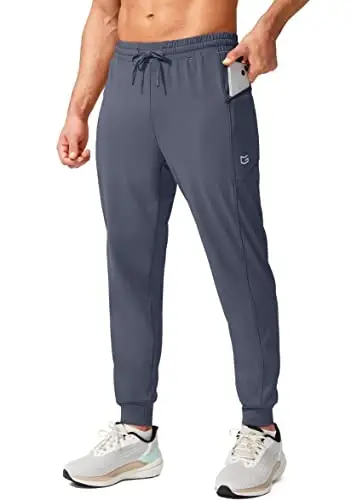 G Gradual Men's Joggers Pants with Zipper Pockets Stretch Athletic Sweatpants for Men Workout Jogging Running 