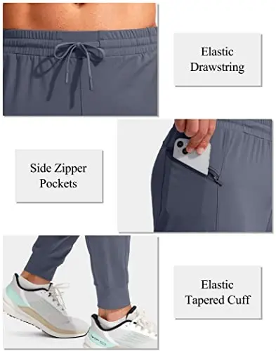 G Gradual Men's Joggers Pants with Zipper Pockets Stretch Athletic Sweatpants for Men Workout Jogging Running - 4