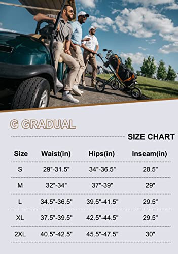 G Gradual Erkaklar uchun Golf Jogger Shimlari Fermuarli Cho'ntaklar bilan Cho'ziluvchan Ter Shimlari Slim Fit Track Shimlari Erkaklar uchun Ish Yugurish - 7